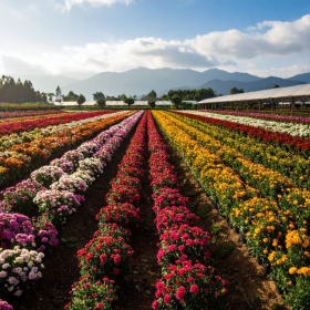 champs de chrysanthème champs de chrysanthème