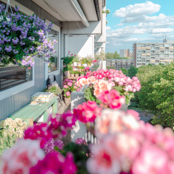 Fleurs sur balcon