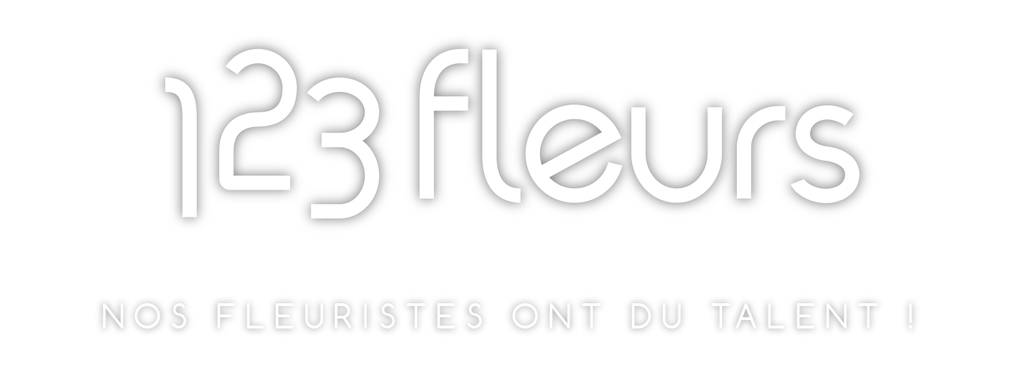 Logo 123fleurs noir et blanc avec baseline