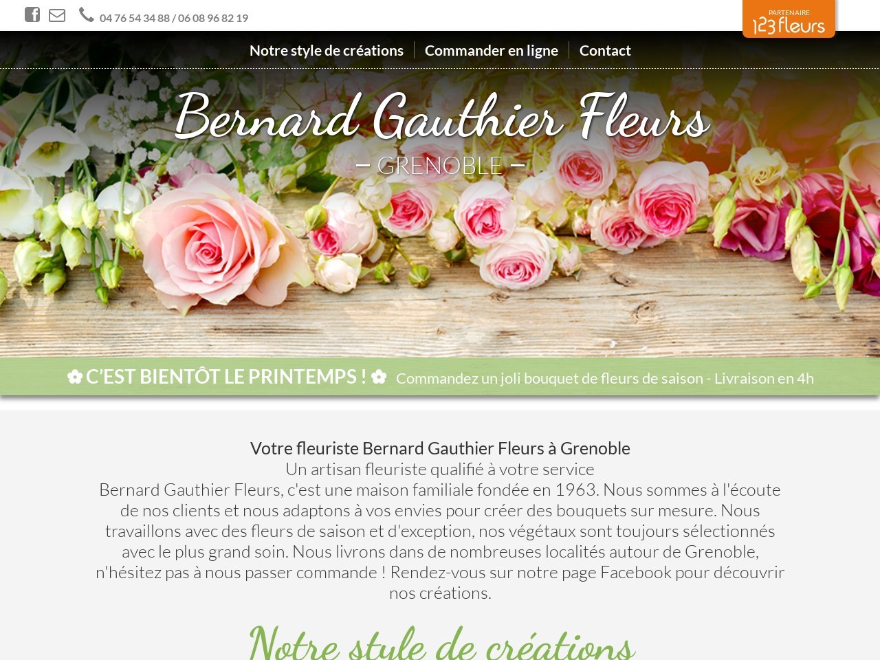 Site fleuriste Bernard Gauthier Fleurs - 123fleurs