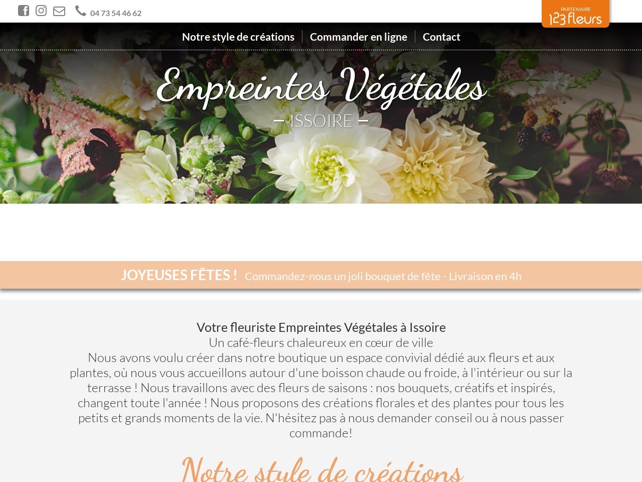 Site fleuriste Empreinte végétale - 123fleurs