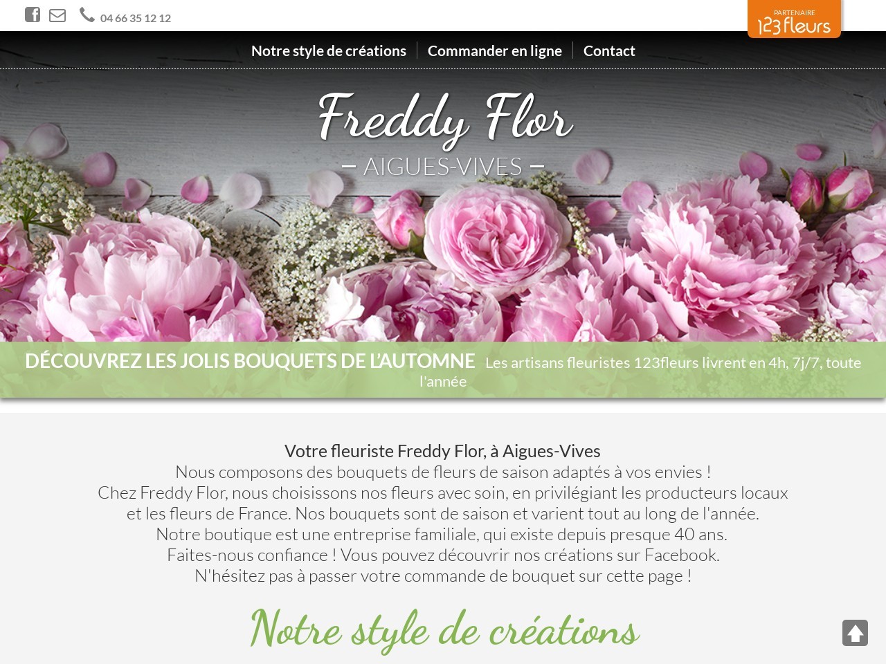 Site fleuriste Freddy Flor - 123fleurs