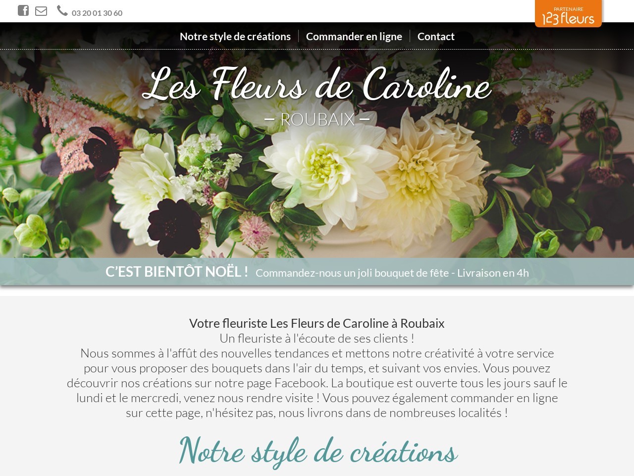 Site fleuriste Les Fleurs de Caroline - 123fleurs