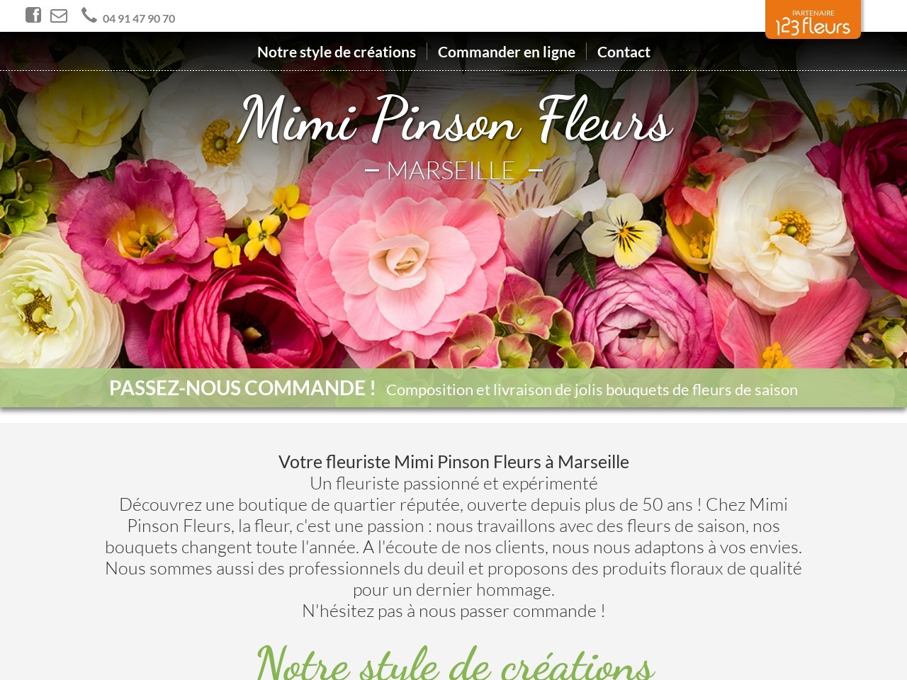 Site fleuriste Mimi Pinson Fleurs - 123fleurs