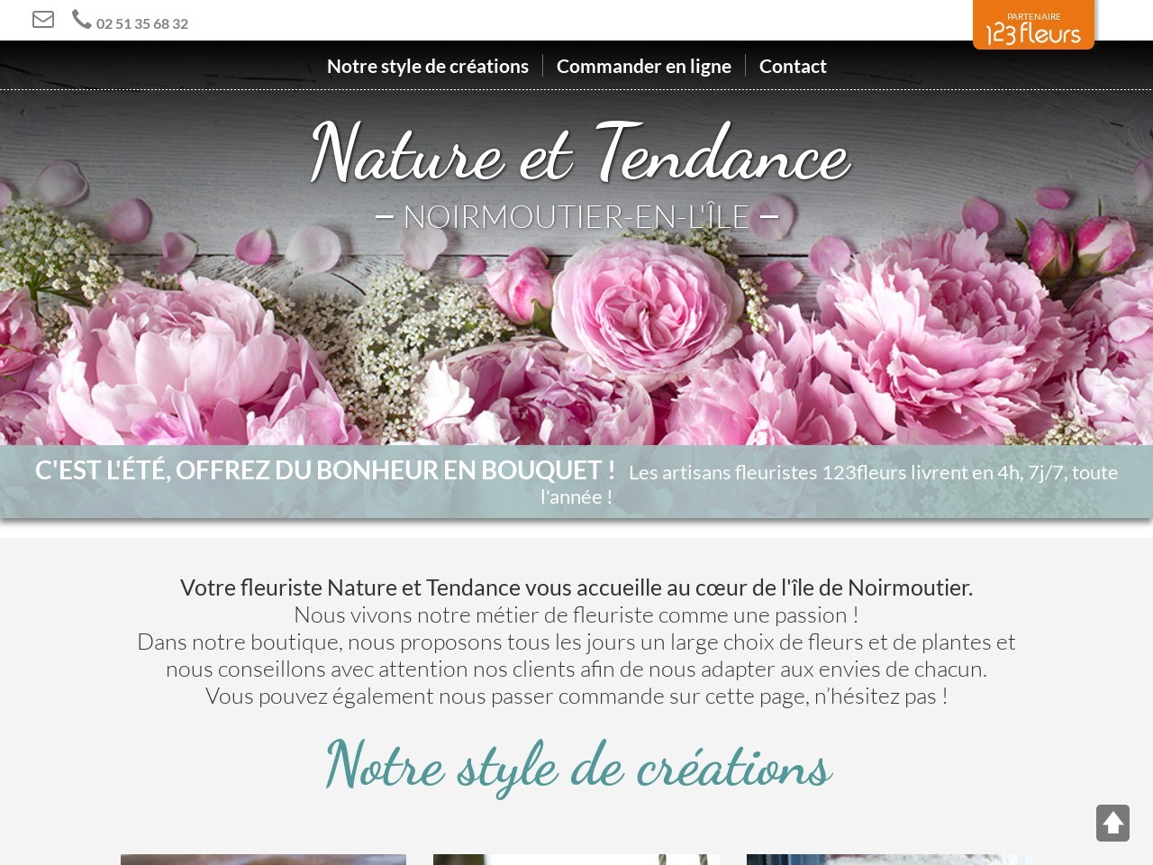 Site fleuriste Nature et Tendance - 123fleurs