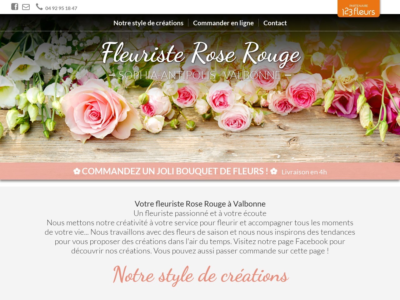 Site fleuriste Rose Rouge - 123fleurs